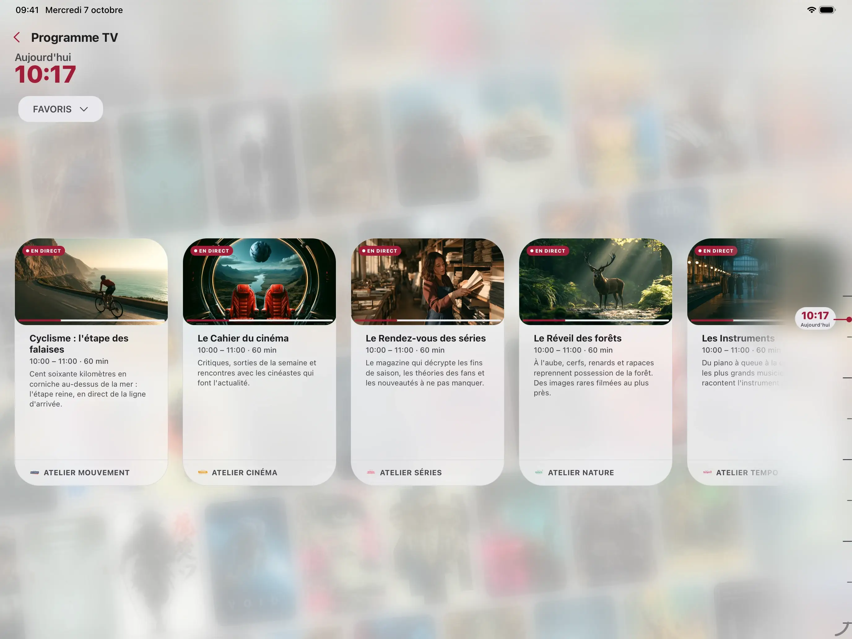 Programmführer auf dem iPad